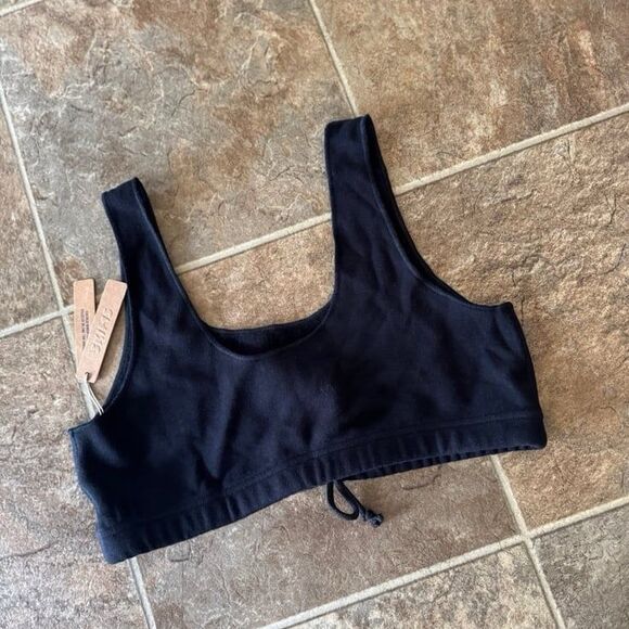 Skims Cotton Fleece Bralette Onyx Size Medium - Picture 8 of 12